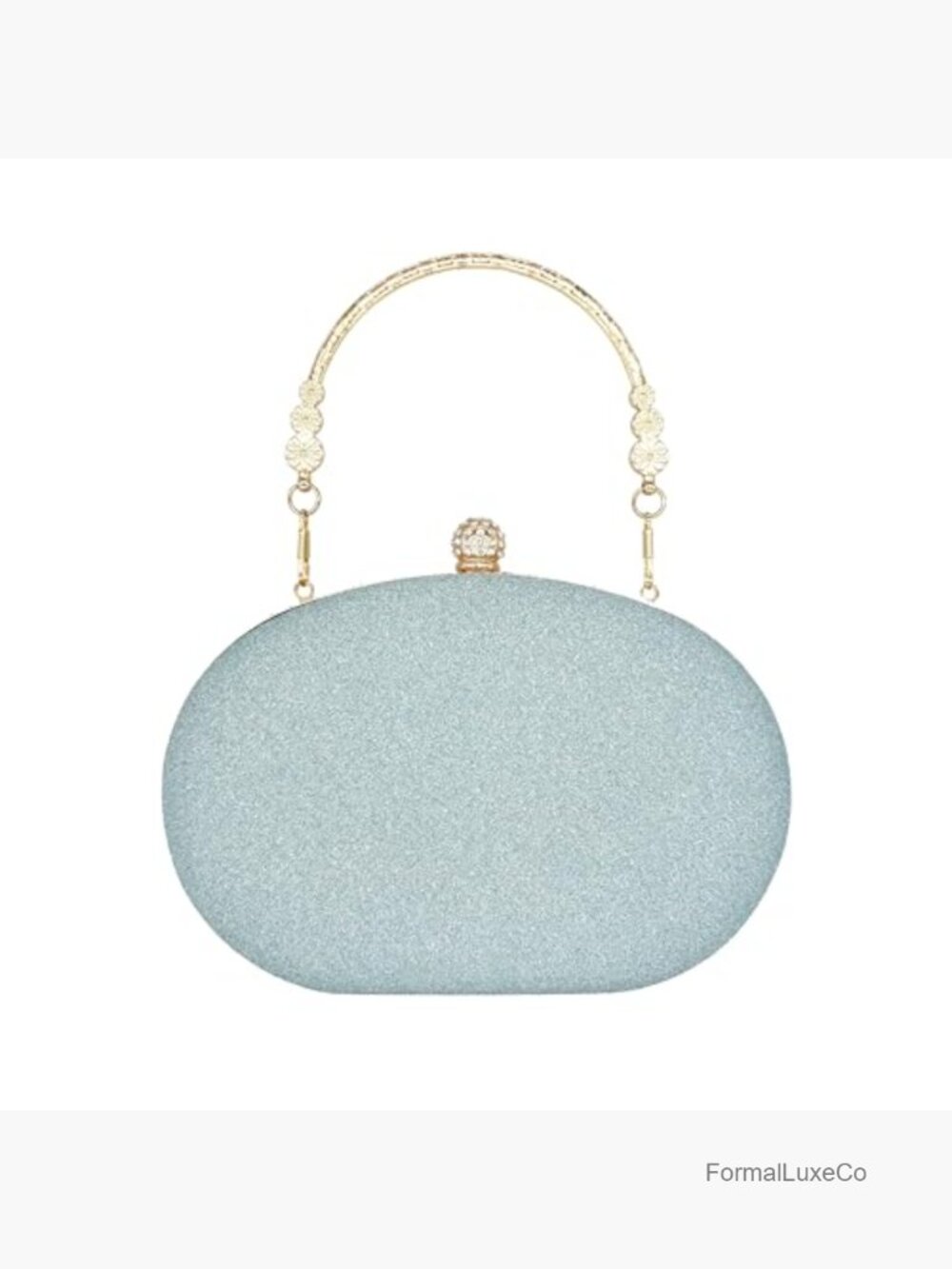 Rhinestone Clutch Evening Bag Crystal Gemstone Round Pearl Clasp Handbag for - Picture 2 of 7